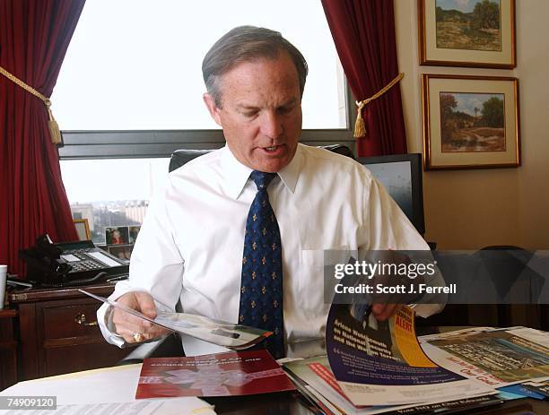 Rep. Chet Edwards, D-Texas, during an interview in his office on the 2004 election. He staved off Republican Arlene Wohlgemuth in November, after a...