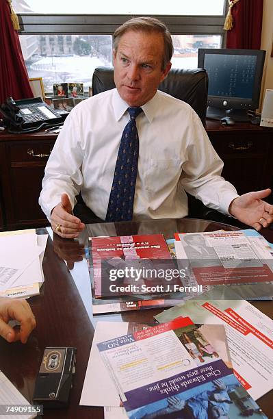 Rep. Chet Edwards, D-Texas, during an interview in his office on the 2004 election. He staved off Republican Arlene Wohlgemuth in November, after a...