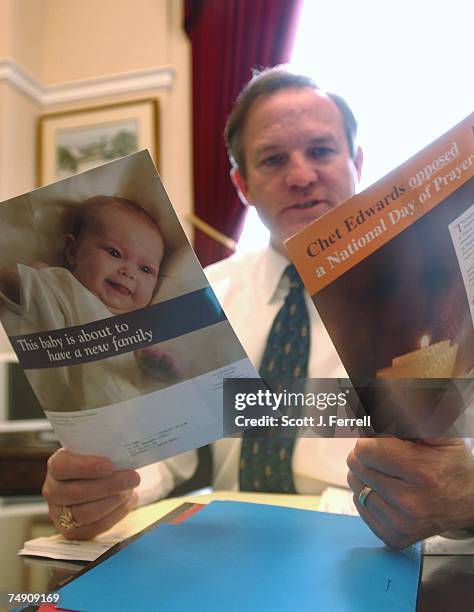 Rep. Chet Edwards, D-Texas, during an interview in his office on the 2004 election. He staved off Republican Arlene Wohlgemuth in November, after a...