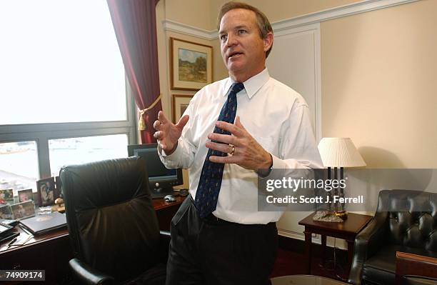 Rep. Chet Edwards, D-Texas, during an interview in his office on the 2004 election. He staved off Republican Arlene Wohlgemuth in November, after a...