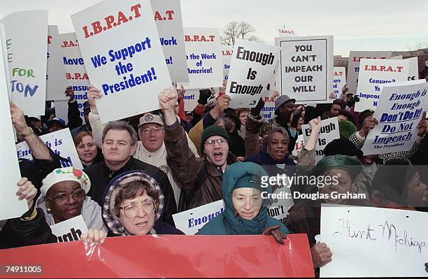 Protesters during an anti-impeachment rally on the West Front of the U.S. Capitol.