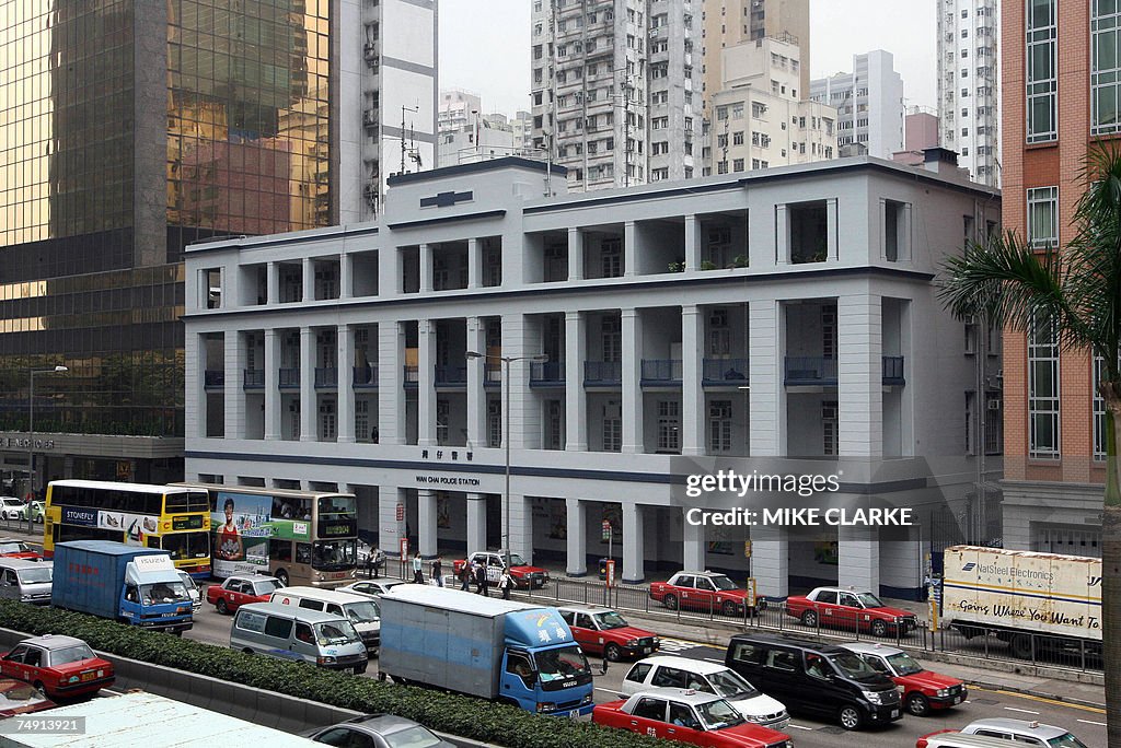 The colonial-style Wanchai police statio...