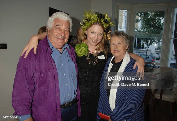 Antonio and Priscilla Carluccio pose with Katherine Boorman during the launch party for "Warrior Programme"; a new charity dealing with the root...