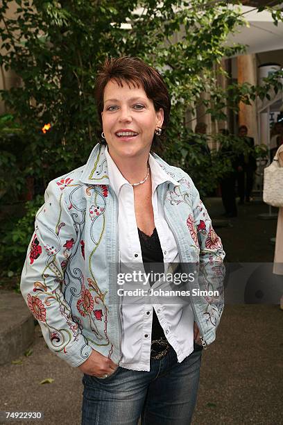 Actress Janina Hartwig poses during a reception of the Bavaria film company on June 26 in Munich, Germany.