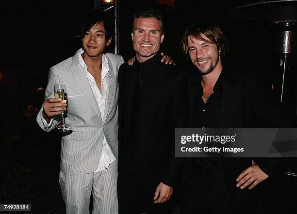 Peter Ho of China , David Coulthard of Scotland and Jay Kay of U.K attend the Tag Heuer Grand Carrera Event, on June 26, 2007 in Le Castellet, France.