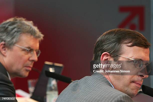 Guillaume de Poch , CEO of the German based ProSiebenSAT.1 Media company and Patrick Tillieux, CEO of the Netherlands based broadcasting group SBS,...
