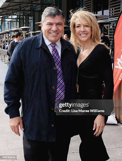 John Symond founder of Aussie Home Loans and Jane Flemming attend the Variety Wharfies Lunch, Sydney?s longest lunch, which sees the restaurants of...