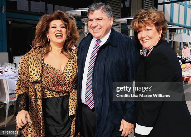 Variety Ambassador Maria Venuti, John Symond and Penny Docherty attends the Variety Wharfies Lunch, Sydney?s longest lunch, which sees the...