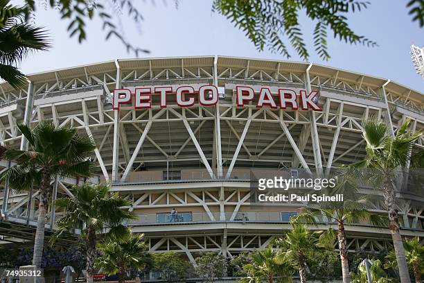 Photo of the exterior the San Diego Padres' Petco Park in San Diego, California on June 10, 2007. The Mariners defeated the Padres 4-3.