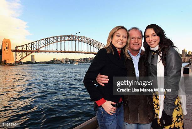 Past and present Today Show presenters Allison Langdon, Monti Dwyer and Giaan Rooney pose together before going live on-air as part of the Today Show...