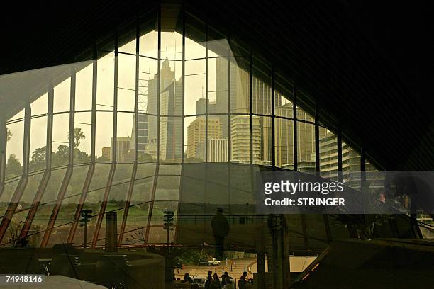 People dine inside the Sydney Opera house, 28 June 2007. Australia's iconic Sydney Opera House was added to the list of World Heritage sites 28 June...