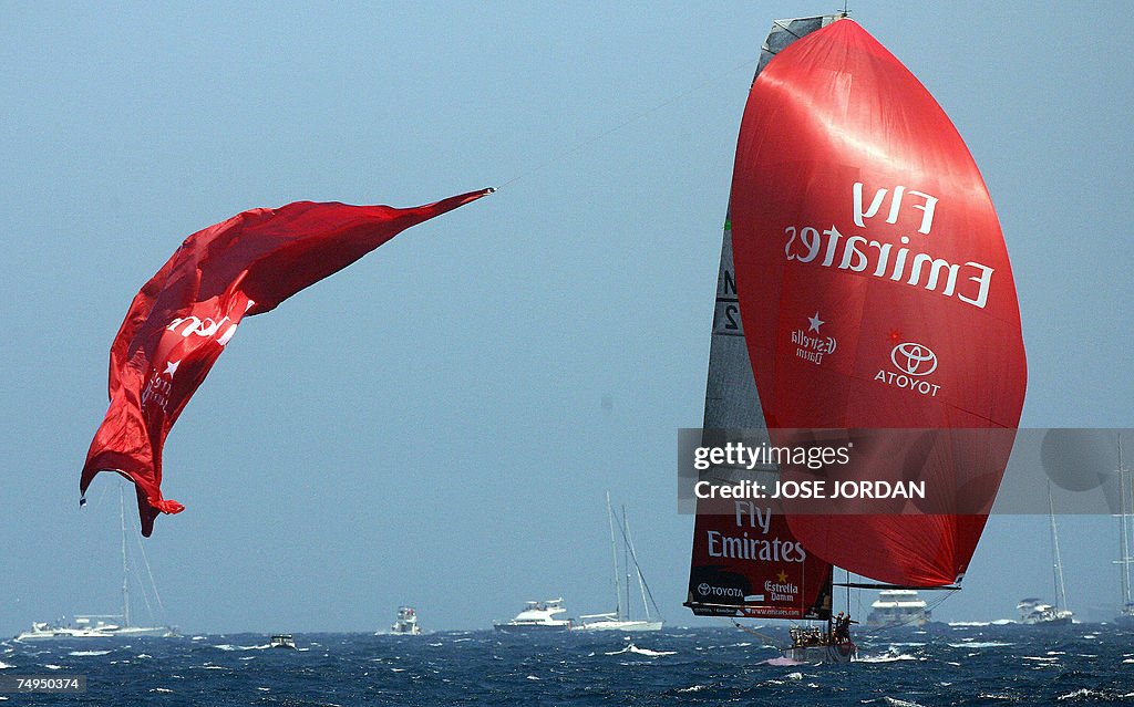 Emirates Team New Zealand let go of a ru...