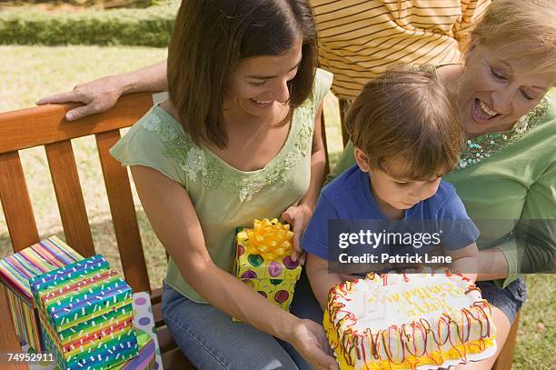 family birthday party - light vivid children senior young focus foto e immagini stock