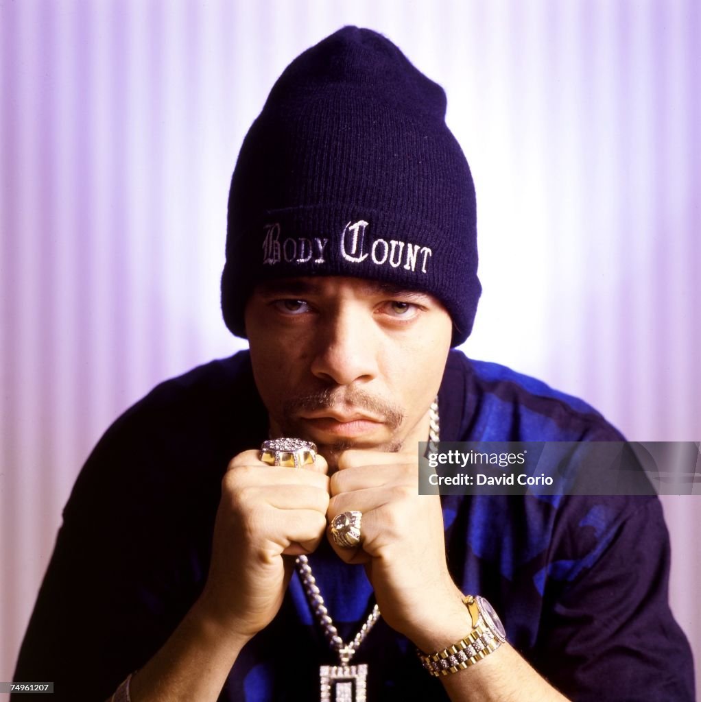 Med Ice Tea Rapper Rapper Ice T poses for a portrait session on February 15, 1993 in New ...
