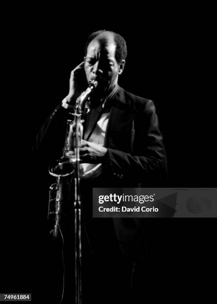 Jazz saxophonist Ornette Coleman performs at the Vitctoria Apollo on