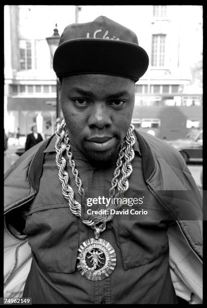 American rapper and actor, Biz Markie, near the offices Warner Bros. Records , Wrights Lane, Kensington, London, 6th April 1988.