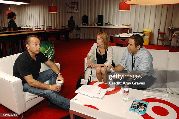 Jason Zelin of Yari Film Group interviews filmmakers at the Kodak Speed Dating event on June 29, 2007 during the 2007 Los Angeles Film Festival