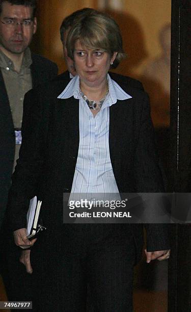 London, UNITED KINGDOM: Britain's Home Secretary Jacqui Smith leaves 10 Downing Street in London, 30 June 2007, following the second COBRA meeting of...