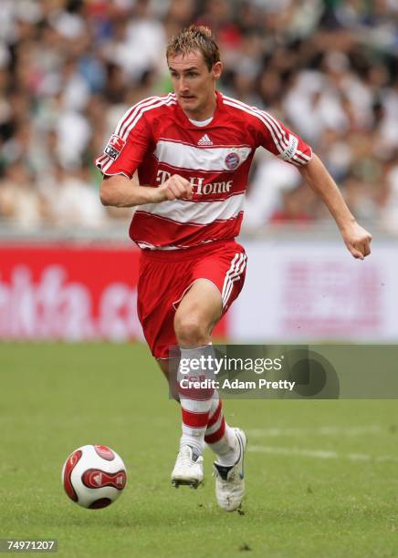 Miroslav Klose of Bayern Munich in action during the Bayern Munich vs Sao Paulo FC match of the HKSAR 10th Anniversary Reunification Cup at Hong Kong...