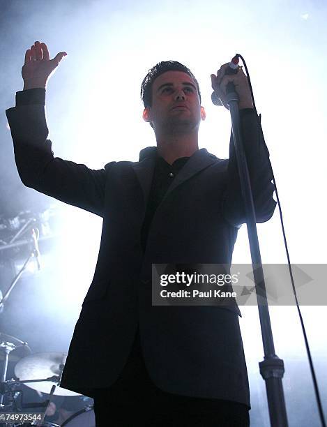 Phil Jamieson of four-piece band Grinspoon perform on stage in concert to promote their latest album "'Alibis And Other Lies" at the Metropolis,...