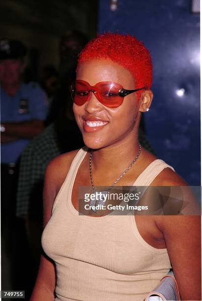 Rapper Eve, of the group Ruff Riders, attends the Challenge for the Children celebrity basketball game at St. John's University, July 29 in New York...