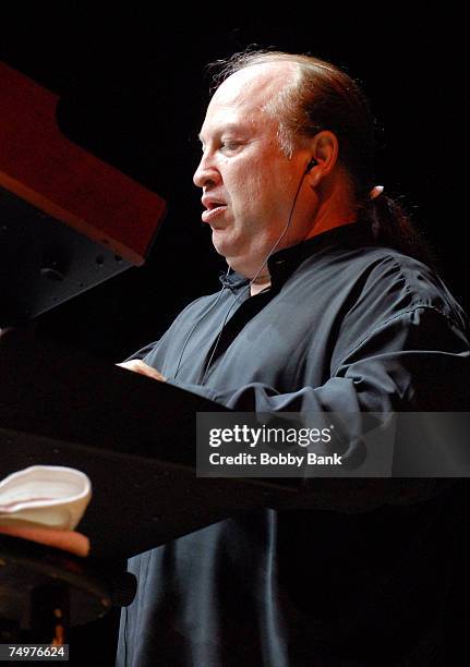 Robbie Robinson performs with Frankie Valli and The Four Seasons on stage at the Mountain Laurel Center on June 30, 2007 in Bushkill Falls,...