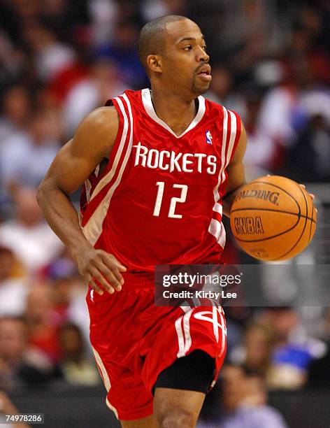 Rafer Alston of the Houston Rockets during 92-87 victory over the Los Angeles Clippers in NBA game at the Staples Center in Los Angeles, Calif. On...