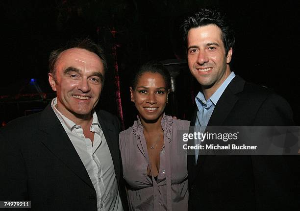 Director Danny Boyle, Simone Bent and actor Troy Garity attend the after party for the closing night screening of "Sunshine" at the Los Angeles Film...