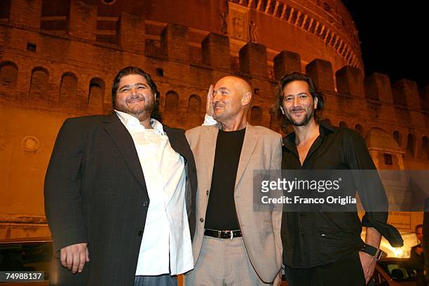 American actors Jorge Garcia, Terry O'Quinn and Peruvian actor Henry Ian Cusick, all of the televsion series "Lost", arrive at the Castel Sant'Angelo...