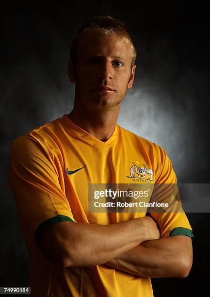 Vince Grella of the Australian Socceroos poses for a portrait during the Australian Socceroos portrait session in preperation for the 2007 AFC Asian...