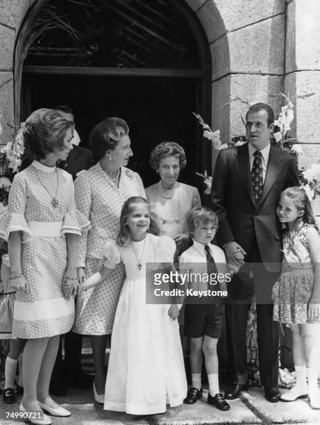 Infanta Cristina , daughter of Prince Juan Carlos of Spain and his wife Sofia, receives her first sacrament in the private chapel of Zarzuela Palace,...