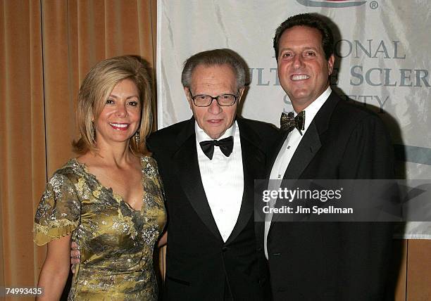 Larry King, honoree , with guest and Russell Parker