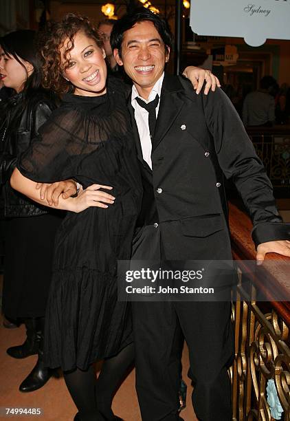 Jade McRae and designer Bowie attend the first anniversary party for boutique Bowie at the Strand Arcade July 3, 2007 in Sydney, Australia.