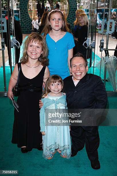 Warwick Davies and family attend the "Harry Potter And The Order Of The Phoenix" UK premiere held at the Odeon Leicester Square on July 3, 2007 in...