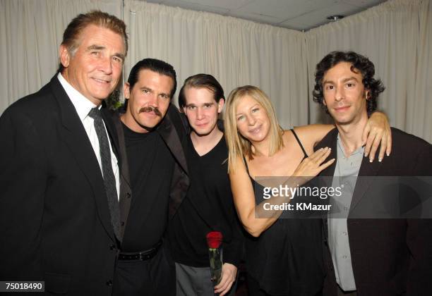 James Brolin, Josh Brolin , Trevor Brolin , Barbra Streisand and her son Jason Gould