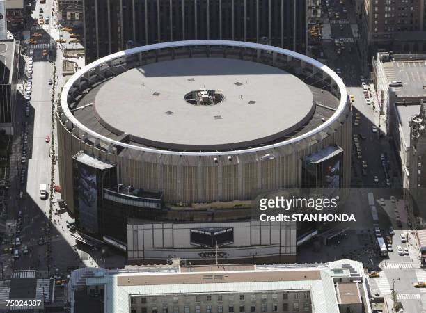 New York, UNITED STATES: Aerial view of Madison Square Garden, 01 July 2007, in New York City. AFP PHOTO/Stan HONDA