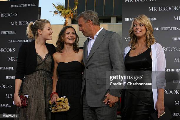 Lily Costner, Annie Costner, Kevin Costner and wife Christine Baumgartner