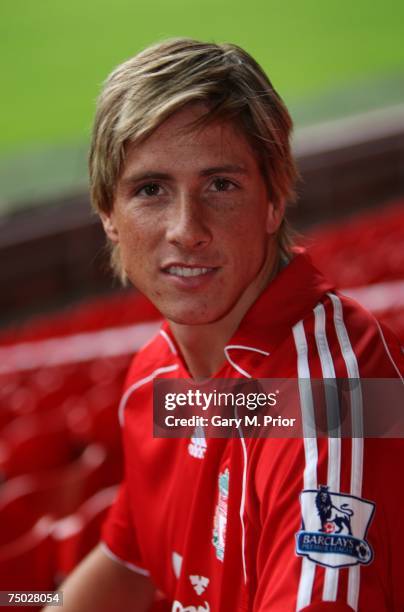 Liverpool unveil new signing Fernando Torres at a press conference held at Anfield on July 4, 2007 in Liverpool, England. .