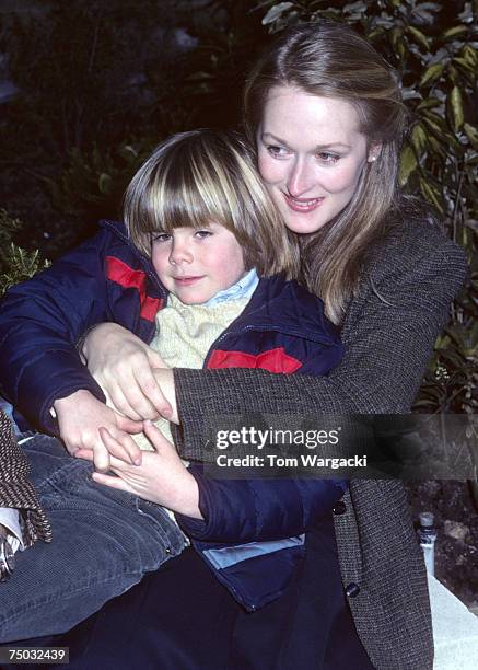 Justin Henry and Meryl Streep attend a photocall for film "Kramer vs Kramer" on March 11, 2007 in London, Great Britain.