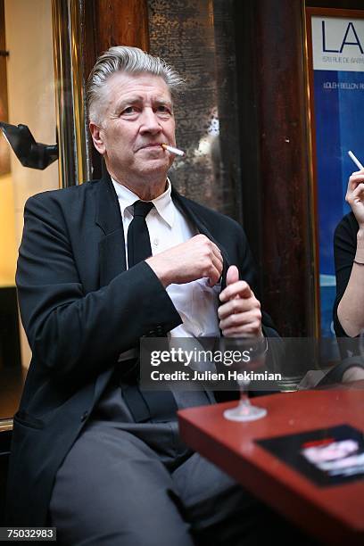 David Lynch attends the opening of the Christian Louboutin/David Lynch cocktail party at the Galerie du Passa on July 4, 2007 in Paris, France.
