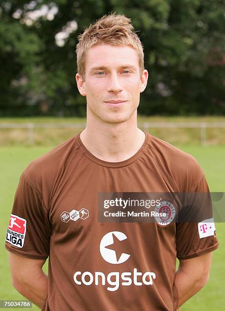 Marvin Braun posess during the FC St. Pauli Team Presentation at Kollaustrasse training ground on July 4, 2007 in Hamburg, Germany.