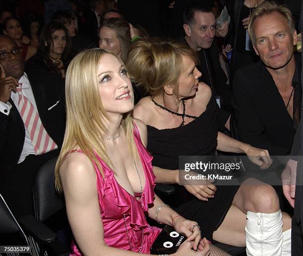 Madonna, Trudie Styler and Sting