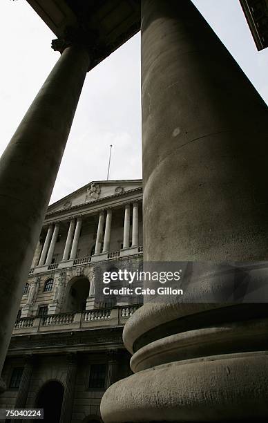 General view of the Bank of England headquarters on Threadneedle Street pictured on July 5, 2007 in London England. The Bank of England raised UK...