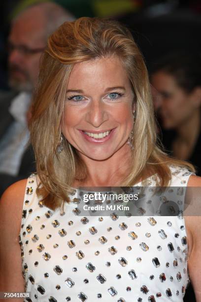 The apprentice contestant Katie Hopkins poses for a picture at the Hairspray Premiere at the Odeon Cinema Leicester Square on July 05, 2007 in...