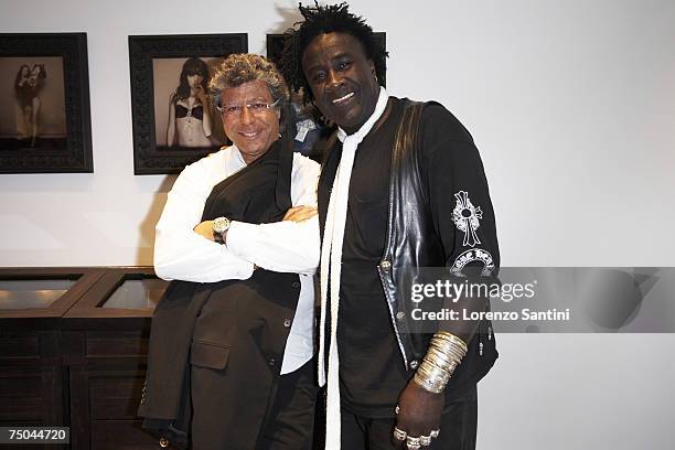 Patrick Khayat and Moko at the first anniversary of the Chrome Hearts Store on July 4, 2007 in Paris, France.