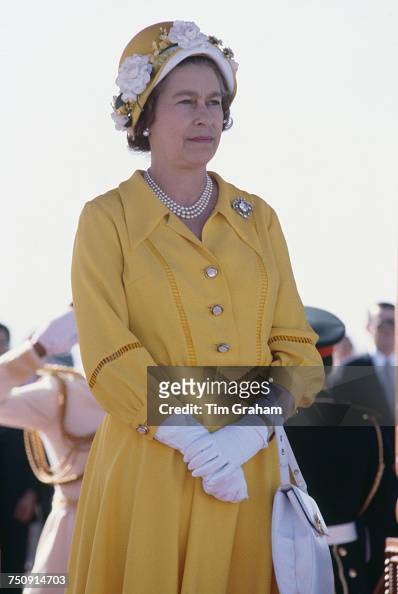 Queen Elizabeth II in Muscat, during a state visit to Oman, 28th ...