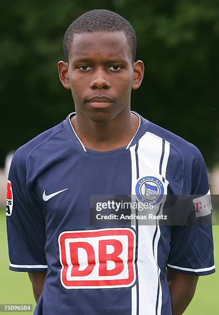 The new player Ibrahima Traore of Hertha BSC Berlin poses during the Bundesliga Team Presentation on July 6, 2007 in Berlin, Germany.