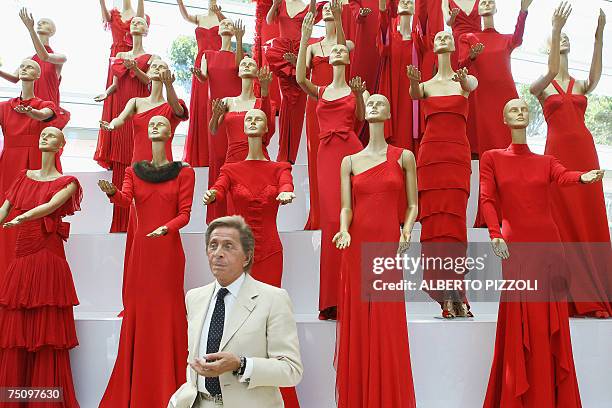 Fashion designer Valentino arrives at the opening of his exhibition, at the Ara Pacis museum in Rome 06 July 2007. Valentino is celebrating 45 years...