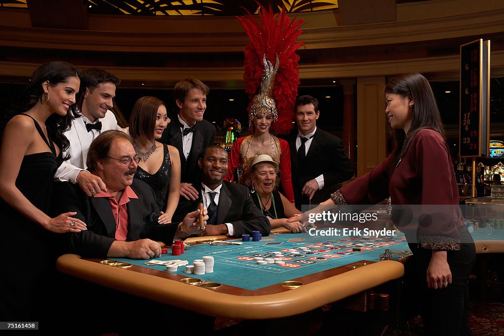 Group of people playing roulette