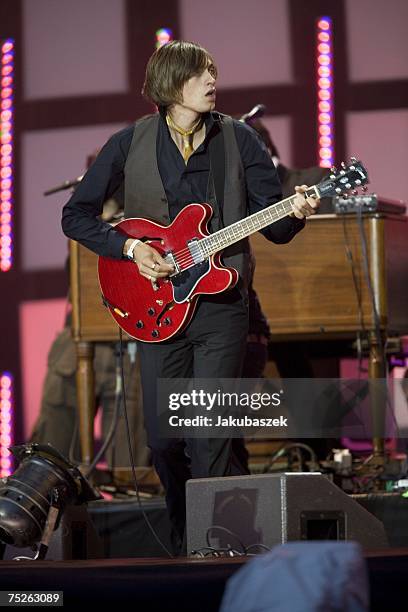 Members of the swedish band Mando Diao perform during the Live Earth concert at the HSH Nordbank Arena July 07, 2007 in Hamburg, Germany. Launched by...